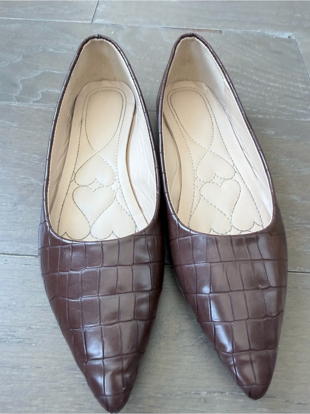 Classic Pointed-Toe Women's Flats in Brown